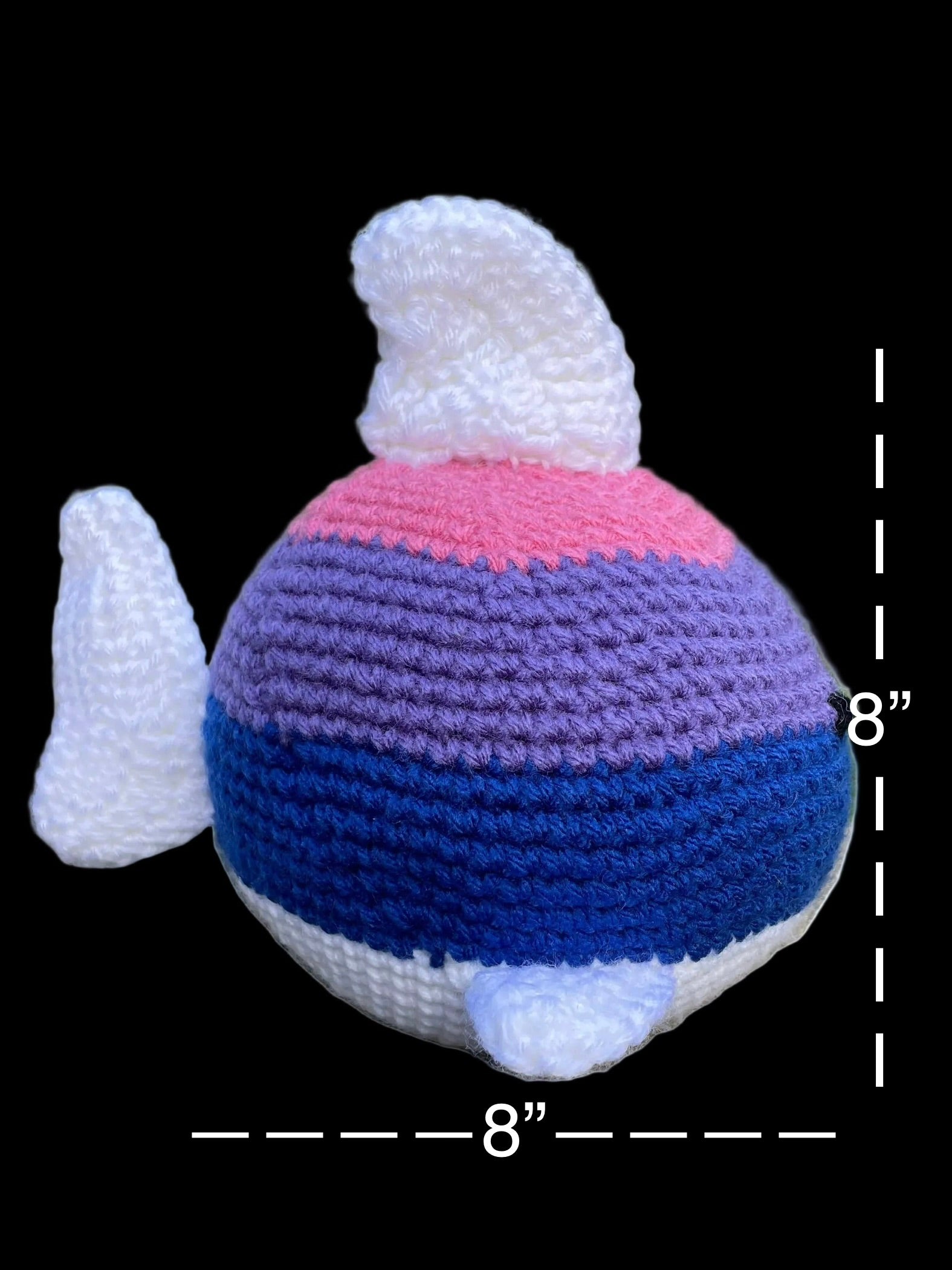 Crochet Fish Bisexual Pride Flag Stuffed Animal