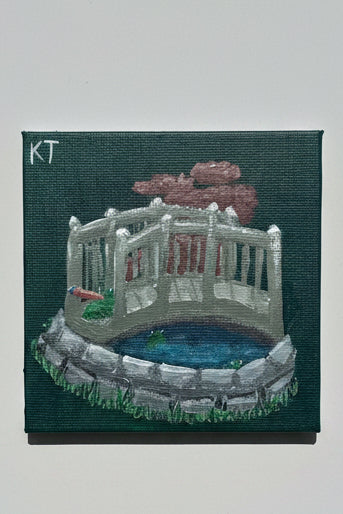 “Frog Pond” by KT Acrylic Paint on Canvas Panel 4x4