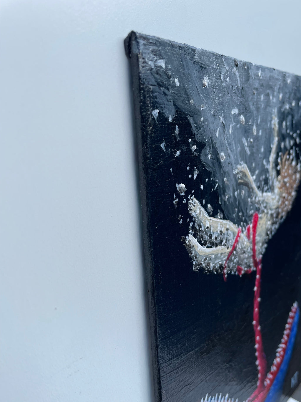 “No Swimming” by KT Acrylic Art on Canvas Panel 5x7