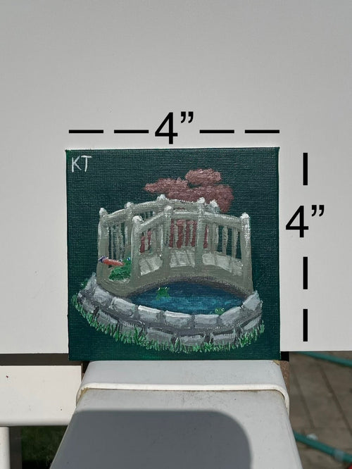 “Frog Pond” by KT Acrylic Paint on Canvas Panel 4x4