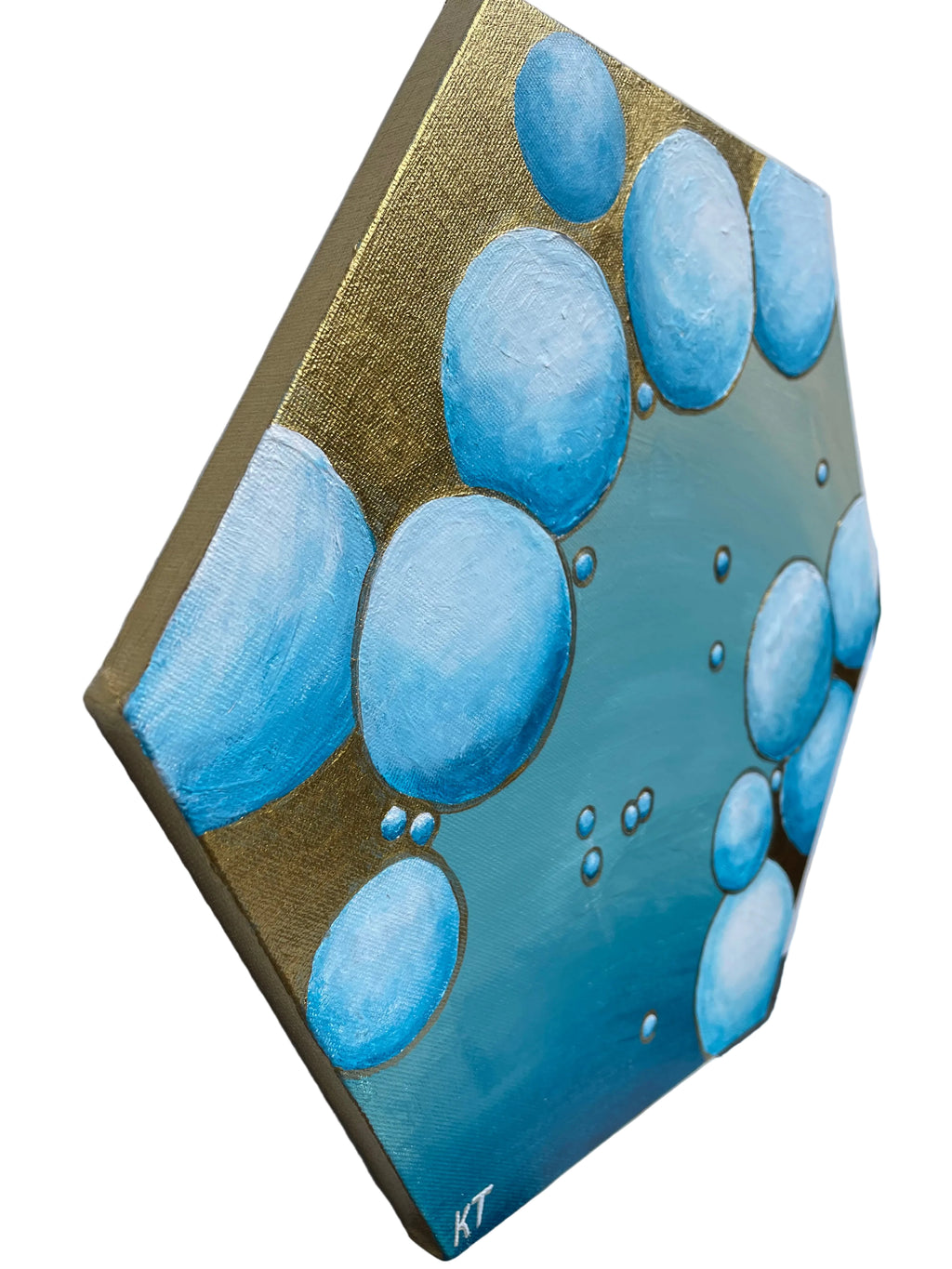 “Celestial Bodies” Hexagonal Acrylic Painting by KT 12x12