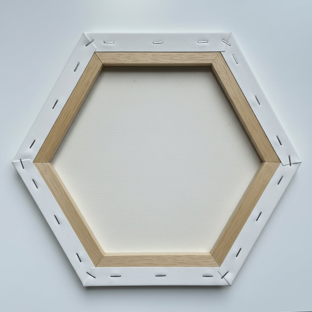 “Celestial Bodies” Hexagonal Acrylic Painting by KT 12x12